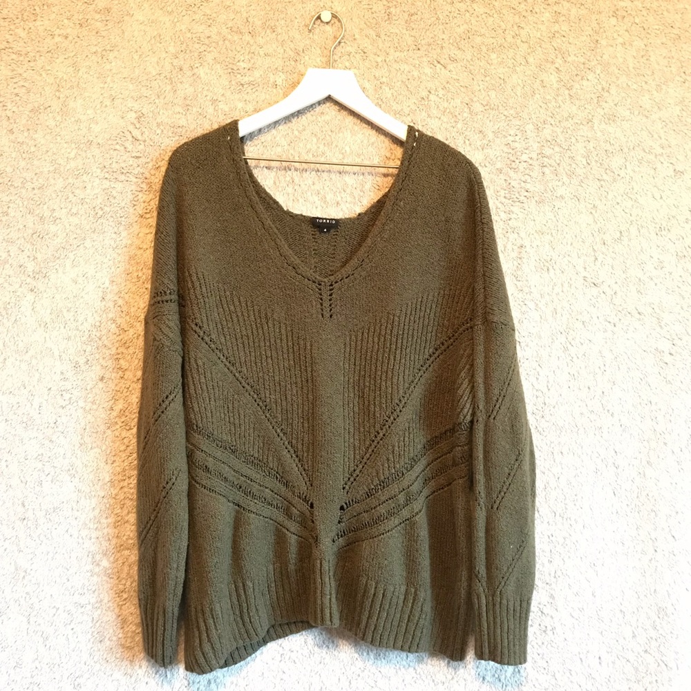 Torrid Green Chunky Sweater Size 4